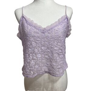 Divided Camisole Top Women’s XL Lavender Lace Floral Y2K Fairy Coquette Romantic